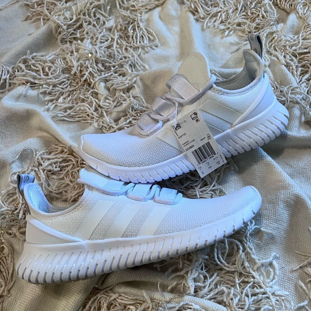 Adidas Men's Kaptir Sneakers Triple White US 8 NEW